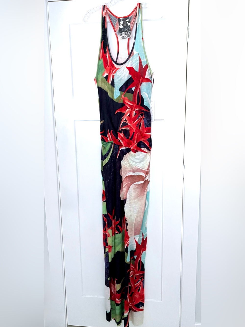 NWT Young Fabulous & Broke Hamptons Jersey Maxi Dress Tropical Paradise M **RARE